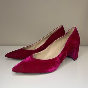 Marc Fisher Pink Mana Velvet Low-Heel Pumps